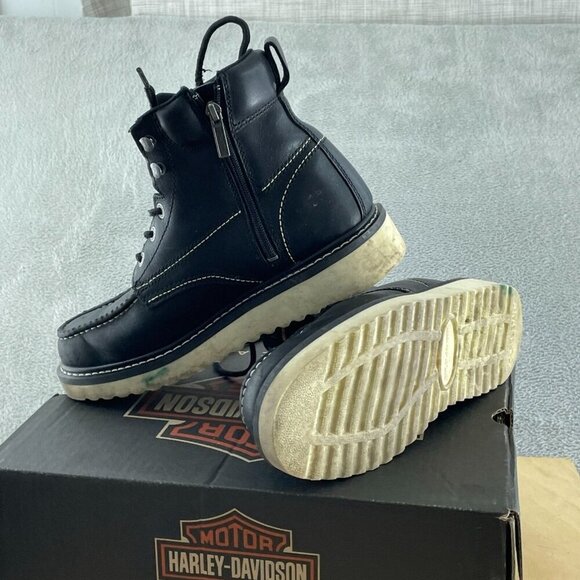 Harley-Davidson Men's Beau 7.5 Inch Wedge Boot Motorcycle, Black, 8.5 S095 - Picture 4 of 12